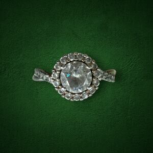 IBB CN Sterling Silver 925 Cubic Zirconia
Square Halo Ring Size 7.5